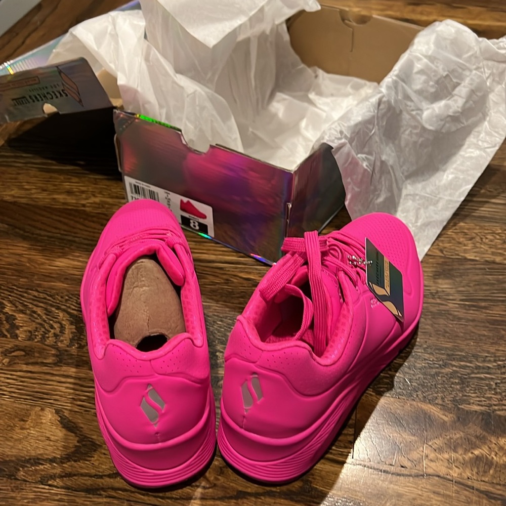 NIB Sketchers Uno Night Shades Hot Pink Women’s Shoes - Picture 4 of 5